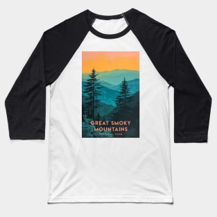 Great Smoky Mountains national park travel poster Baseball T-Shirt